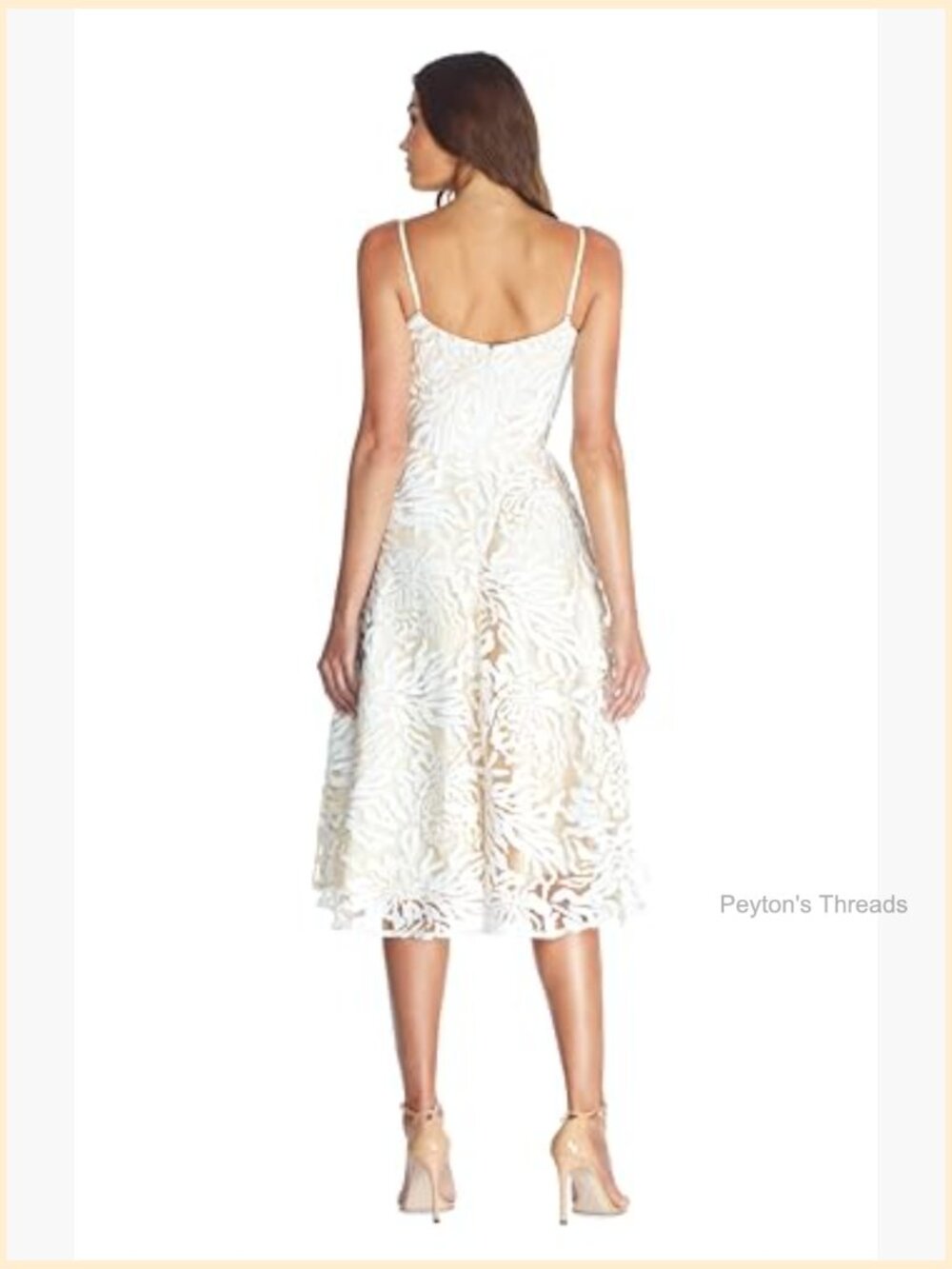 Sequin Embroidered Floral Fit & Flare Midi Dress - Picture 3 of 4